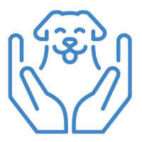 icon of dog in hands